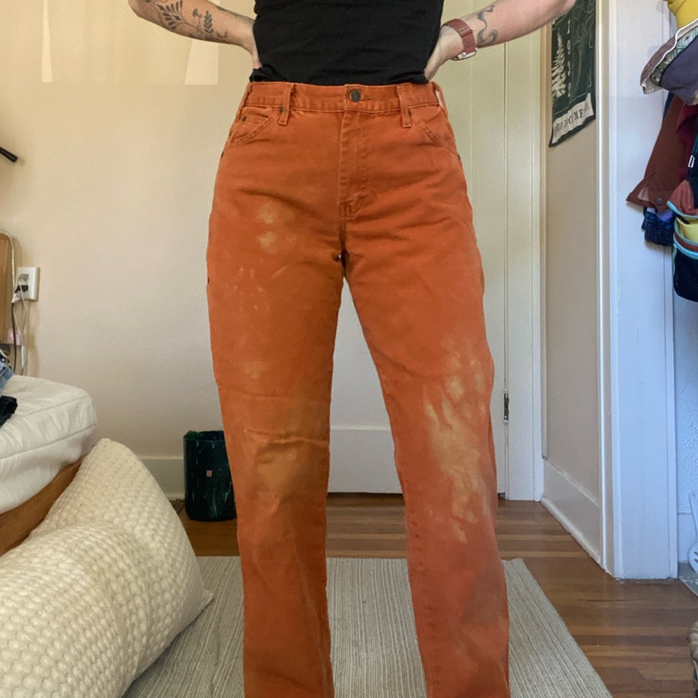 Dickies Women's Straight Leg Orange Jeans